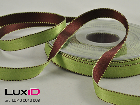 Duo color satin 603 green/brown 10mm x 20m